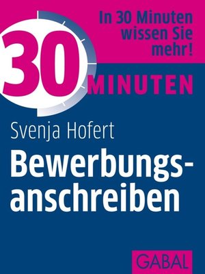 cover image of 30 Minuten Bewerbungsanschreiben